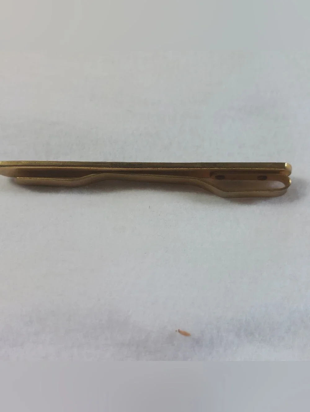 VTG Japanese Damascene Tie Clip Mt. Fuji Pagoda Gold Silver Inlay Estate Jewelry